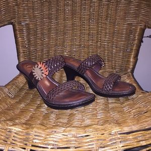 Nurture Brown Weave Leather slip on Sandals Size 7